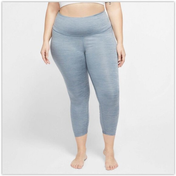 NWT Nike Women's Ruched Plus Size Yoga 7/8 length Tights,size 2X CU8607-491,blue - Picture 1 of 5